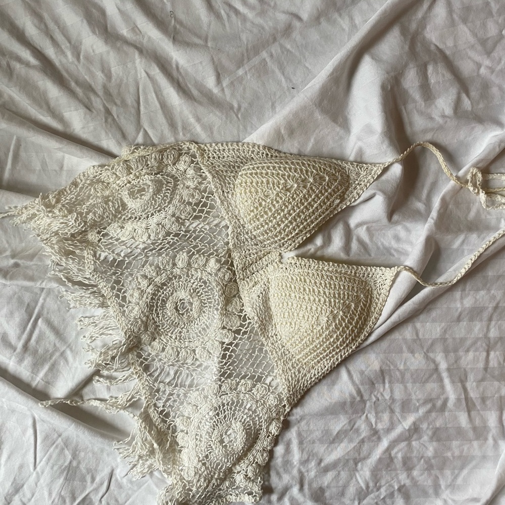 beach bustier crochet top